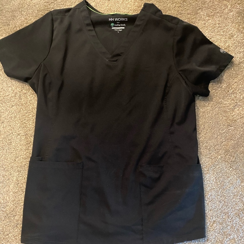 Healing Hands Black  scrub set